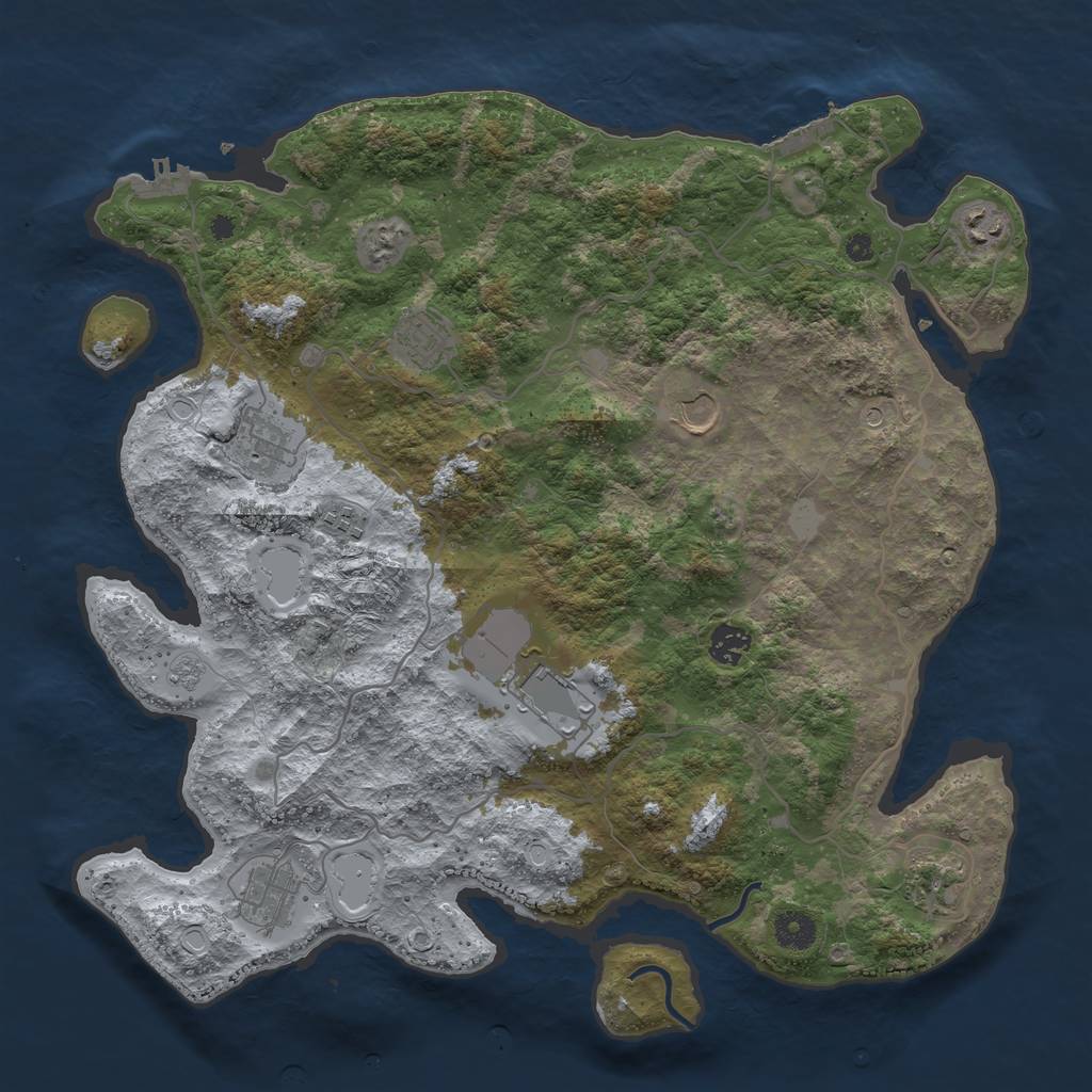 Rust Map: Procedural Map, Size: 4000, Seed: 1908917238, 16 Monuments