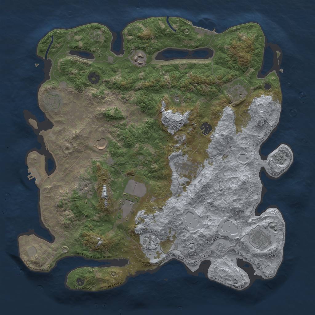 Rust Map: Procedural Map, Size: 3997, Seed: 19, 17 Monuments