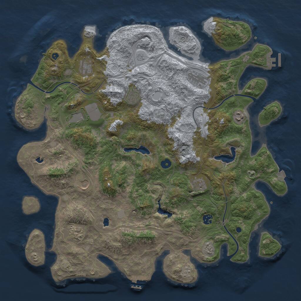 Rust Map: Procedural Map, Size: 4500, Seed: 236333482, 16 Monuments