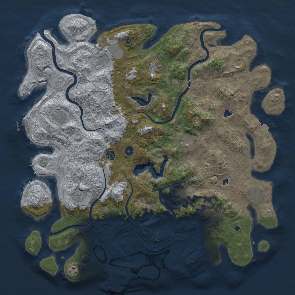 Rust Map: Procedural Map, Size: 4800, Seed: 2001305216, 17 Monuments