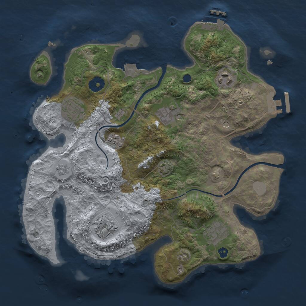 Rust Map: Procedural Map, Size: 3000, Seed: 1508545178, 12 Monuments