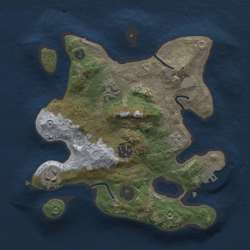 Rust Map: Procedural Map, Size: 2500, Seed: 679817875, 9 Monuments