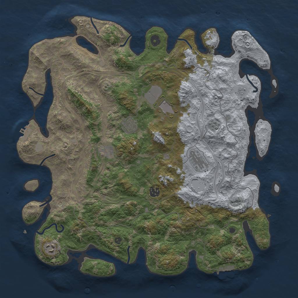 Rust Map: Procedural Map, Size: 4250, Seed: 20386, 14 Monuments