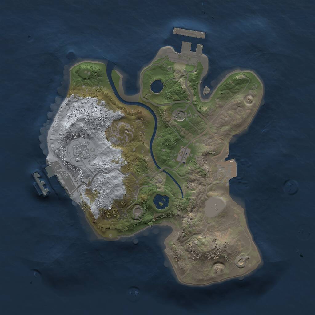 Rust Map: Procedural Map, Size: 2000, Seed: 198401234, 5 Monuments