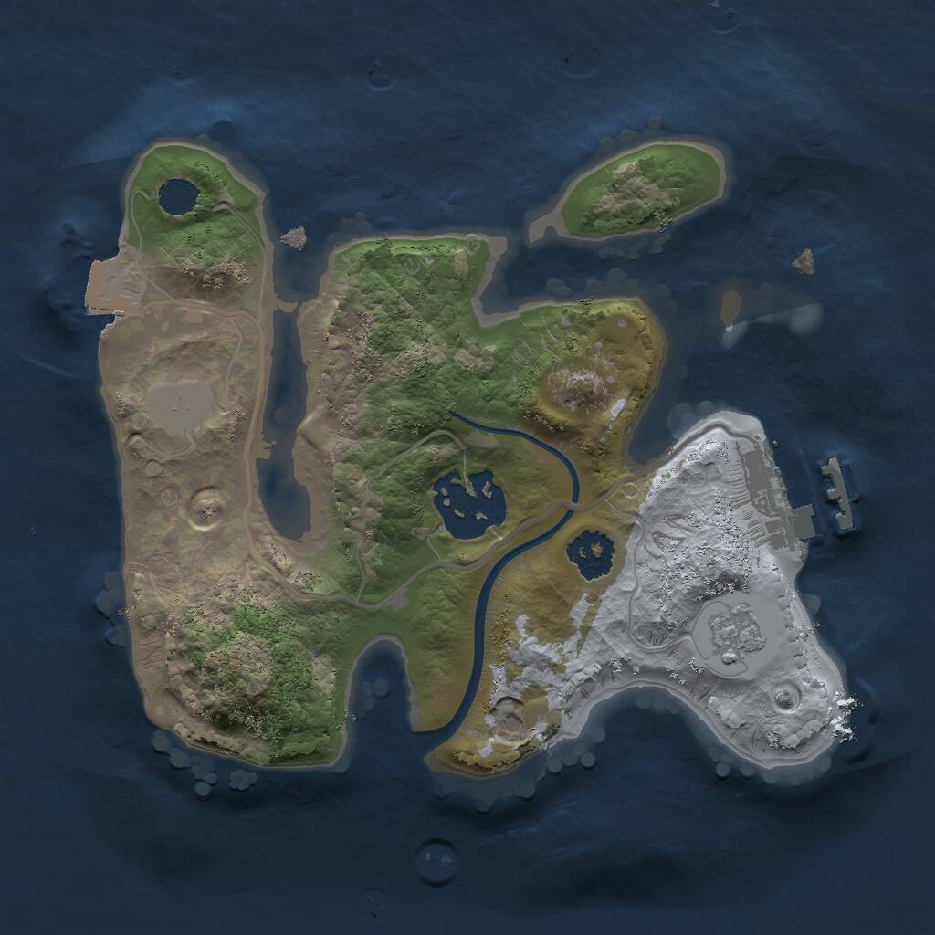 Rust Map: Procedural Map, Size: 2000, Seed: 162847266, 4 Monuments