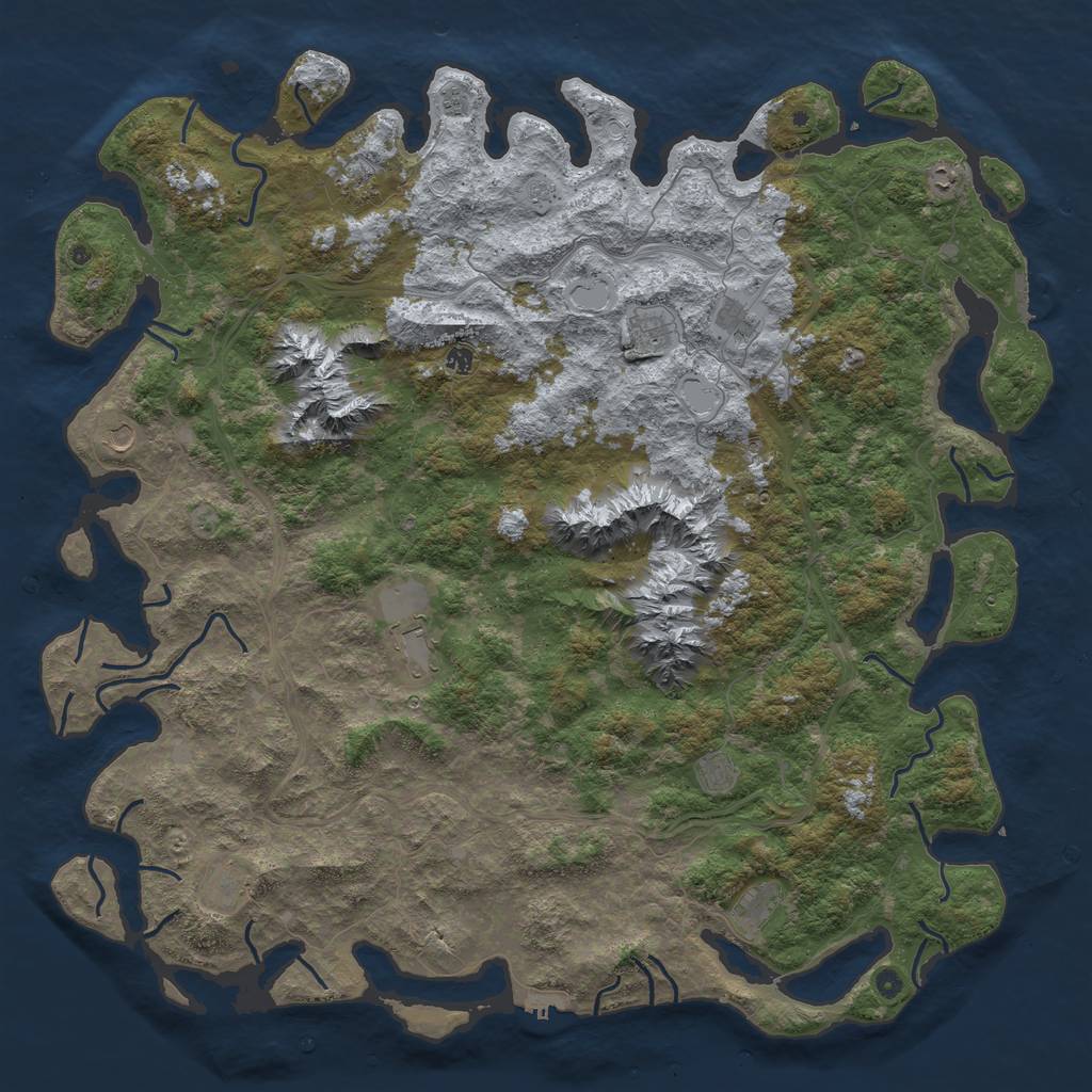 Rust Map: Procedural Map, Size: 6000, Seed: 1438857098, 18 Monuments