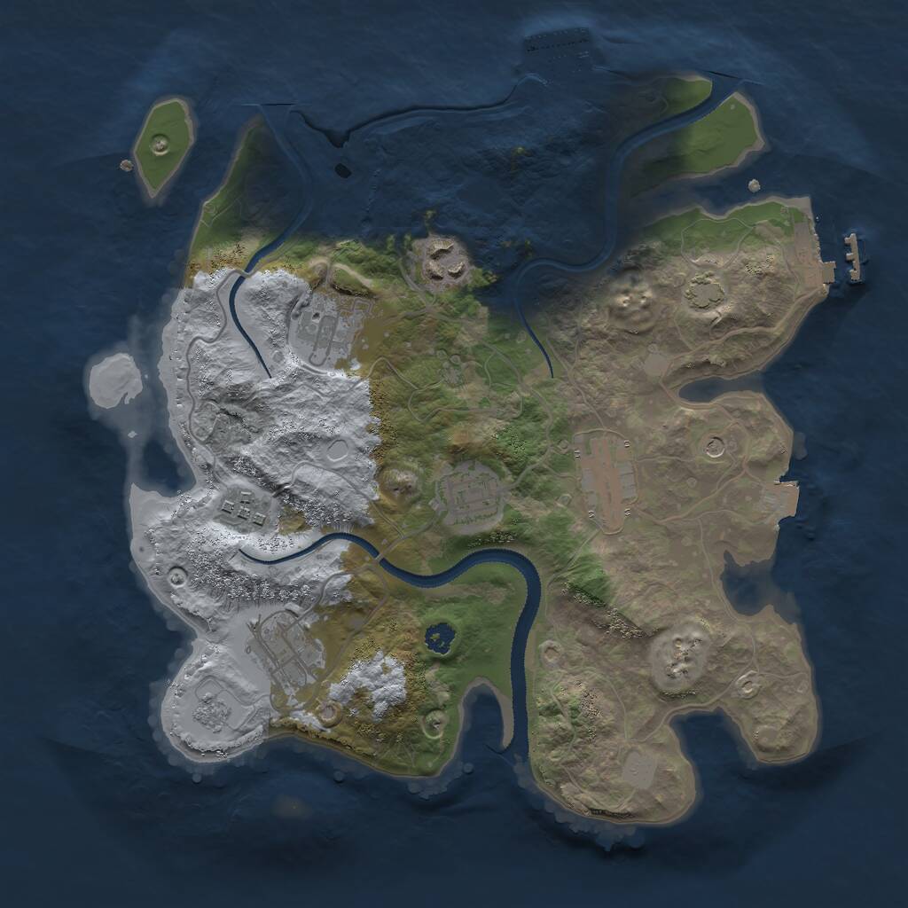 Rust Map: Procedural Map, Size: 3000, Seed: 972118278, 12 Monuments