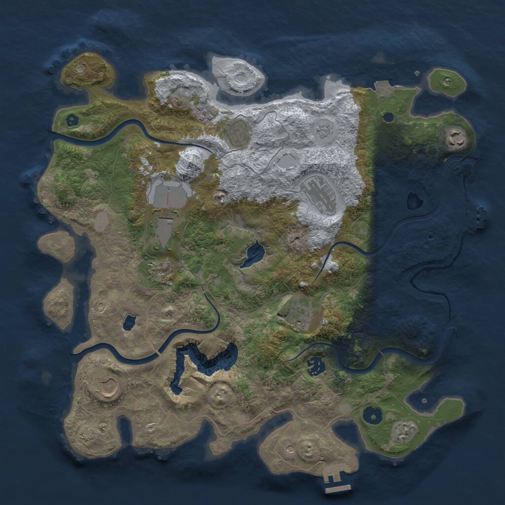 Rust Map: Procedural Map, Size: 4000, Seed: 1814276448, 15 Monuments
