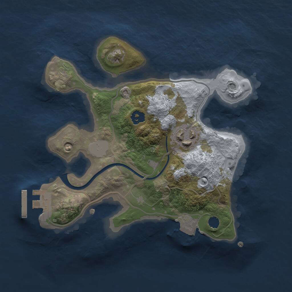 Rust Map: Procedural Map, Size: 2100, Seed: 123, 3 Monuments