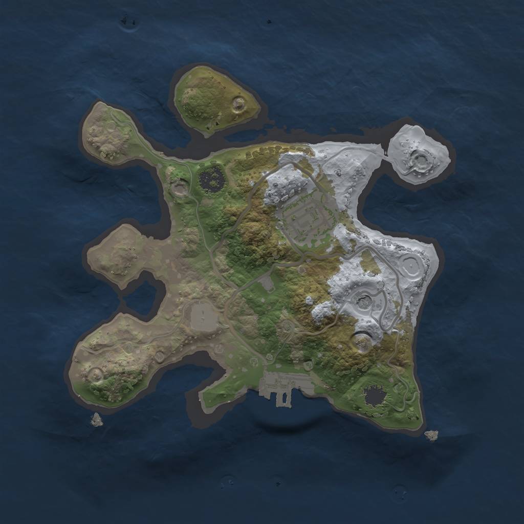 Rust Map: Procedural Map, Size: 2100, Seed: 123, 6 Monuments