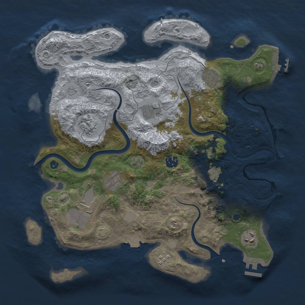 Rust Map: Procedural Map, Size: 3600, Seed: 3796969, 15 Monuments