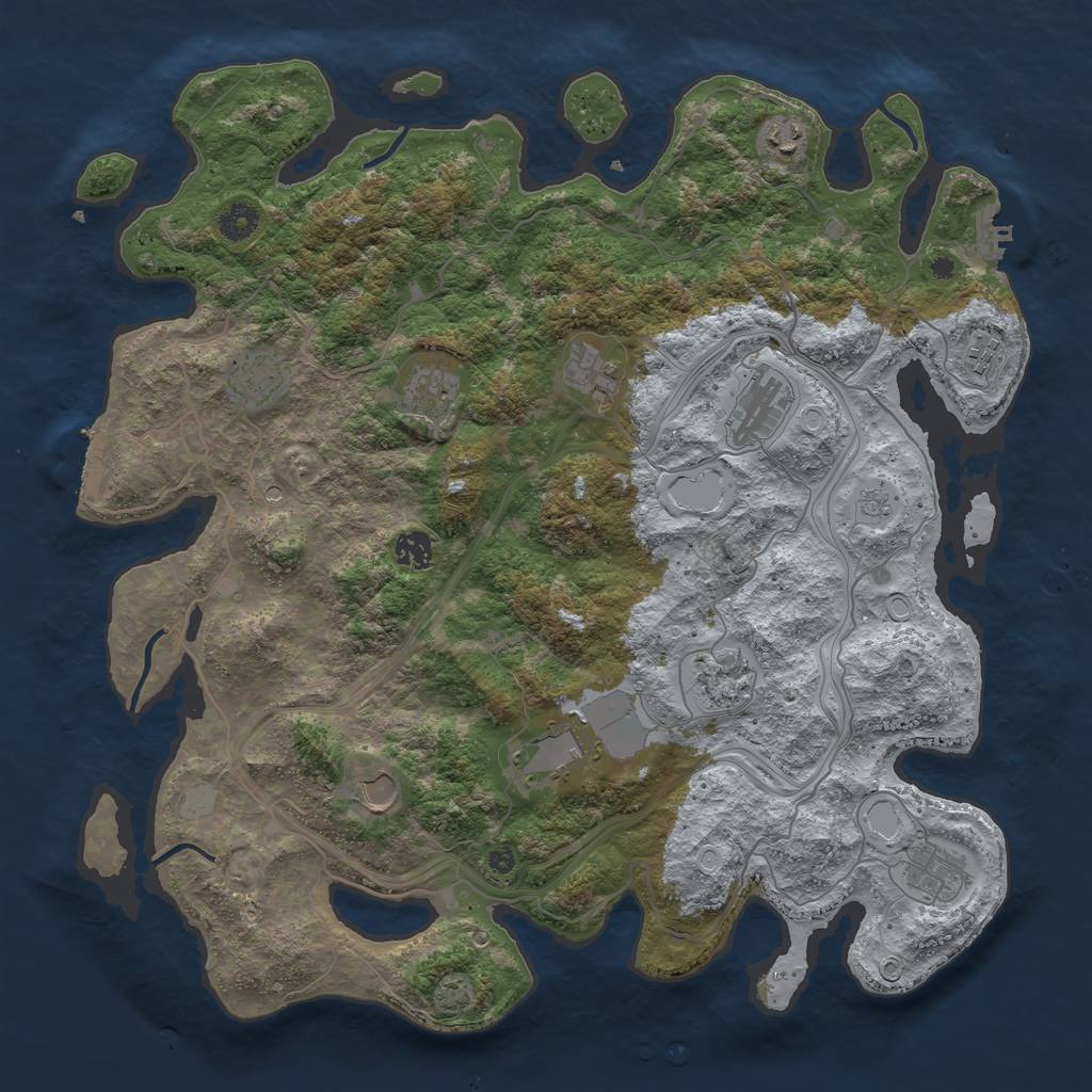 Rust Map: Procedural Map, Size: 4250, Seed: 1066363220, 19 Monuments