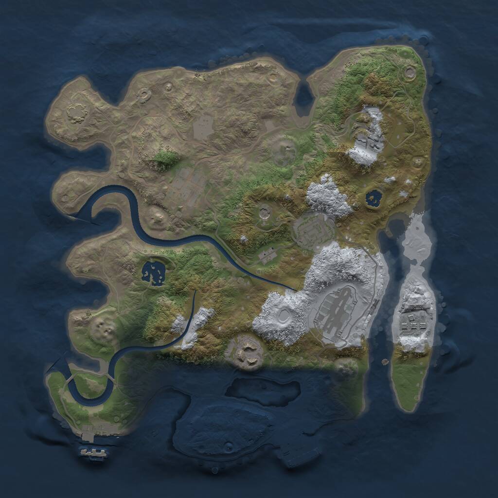 Rust Map: Procedural Map, Size: 3000, Seed: 2134622266, 12 Monuments