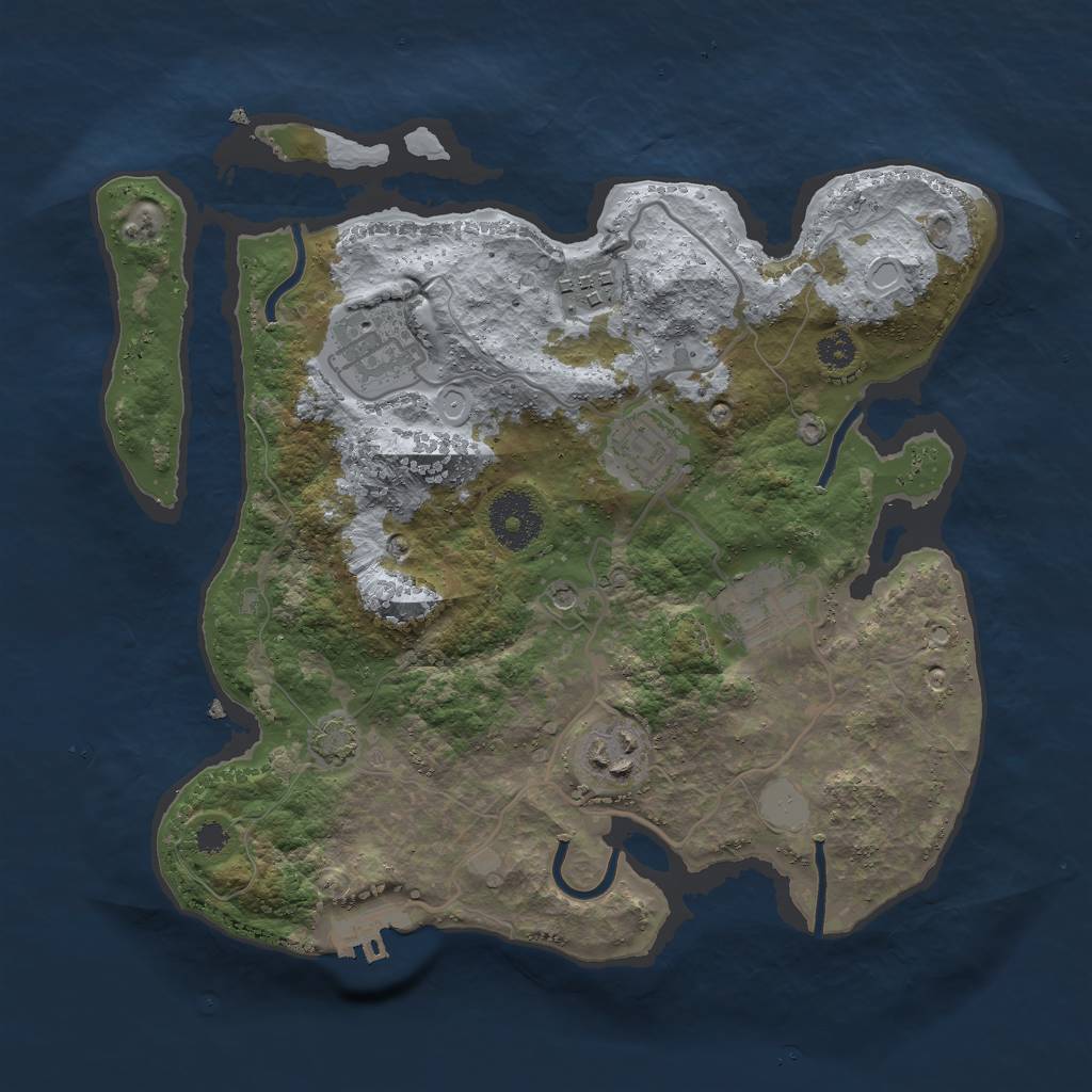 Rust Map: Procedural Map, Size: 3000, Seed: 78465, 11 Monuments
