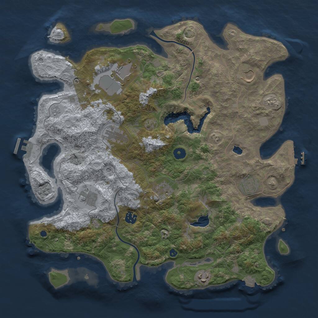 Rust Map: Procedural Map, Size: 4000, Seed: 824275494, 15 Monuments