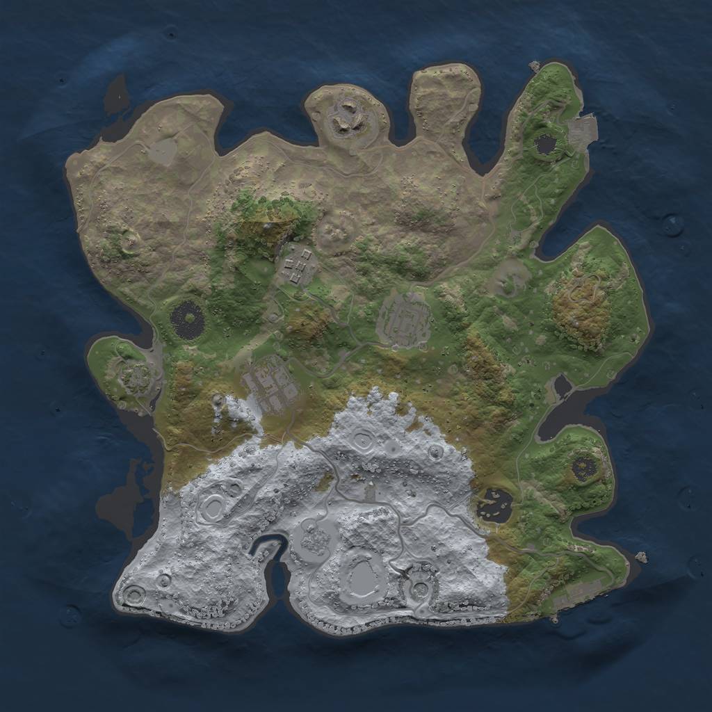 Rust Map: Procedural Map, Size: 3000, Seed: 86136, 12 Monuments