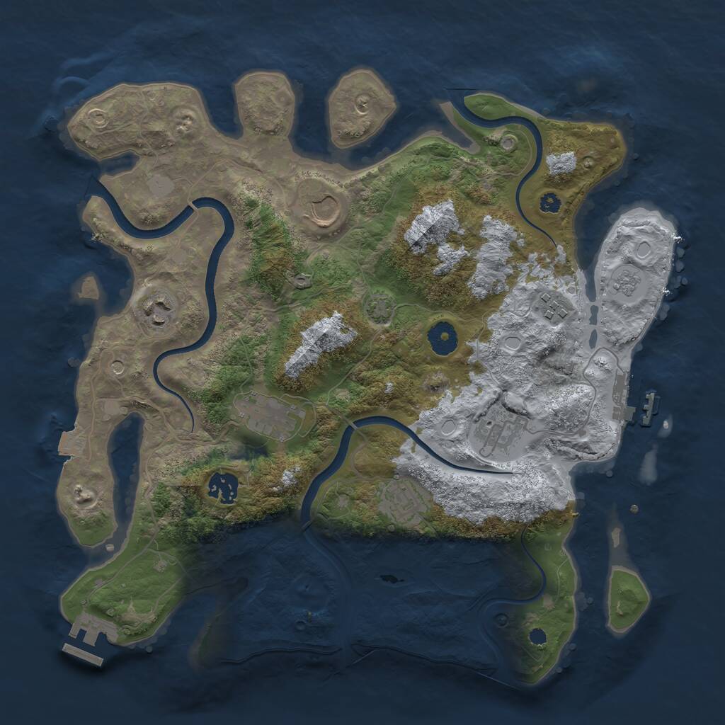 Rust Map: Procedural Map, Size: 3500, Seed: 938614804, 13 Monuments