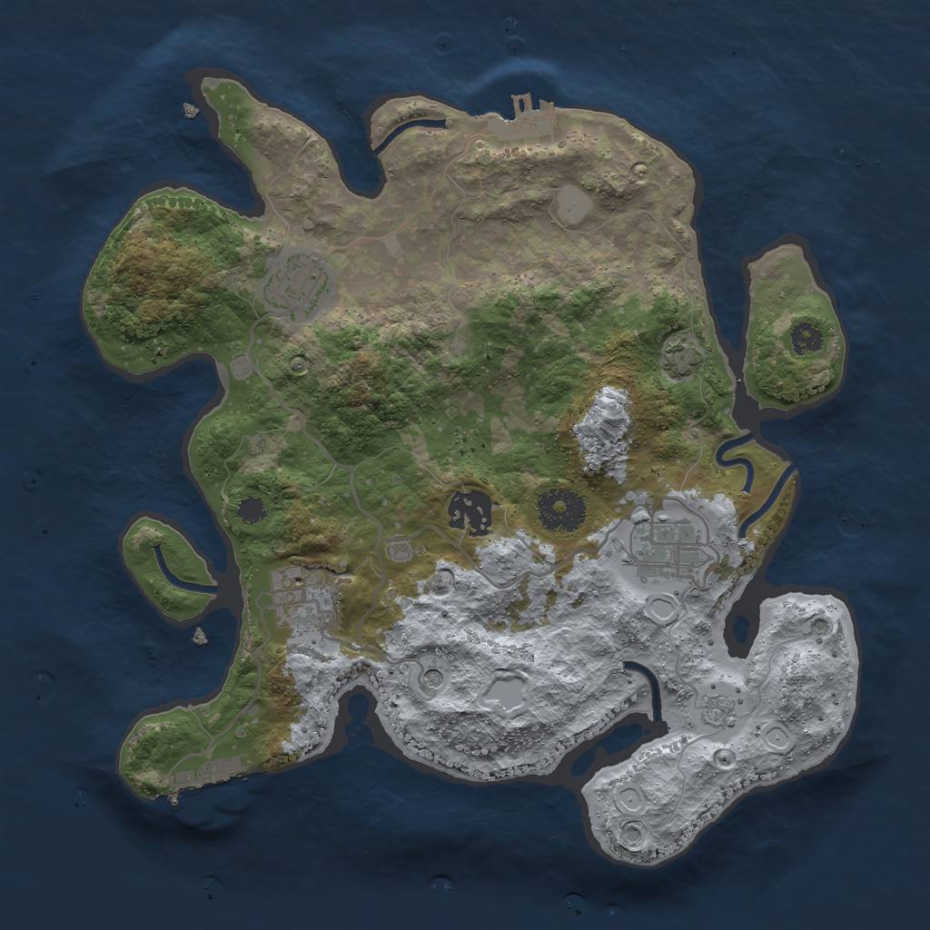 Rust Map: Procedural Map, Size: 3000, Seed: 1606934372, 12 Monuments