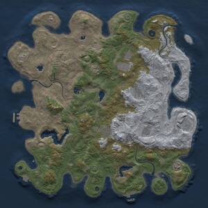 Thumbnail Rust Map: Procedural Map, Size: 4500, Seed: 52654, 16 Monuments