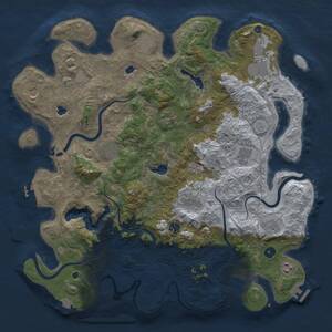 Thumbnail Rust Map: Procedural Map, Size: 4500, Seed: 52654, 17 Monuments