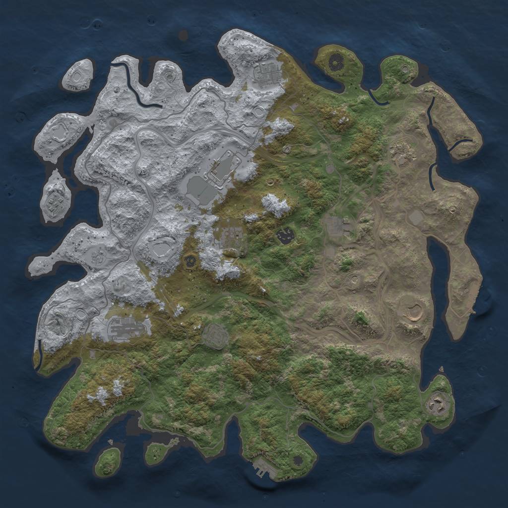 Rust Map: Procedural Map, Size: 4500, Seed: 996332820, 18 Monuments
