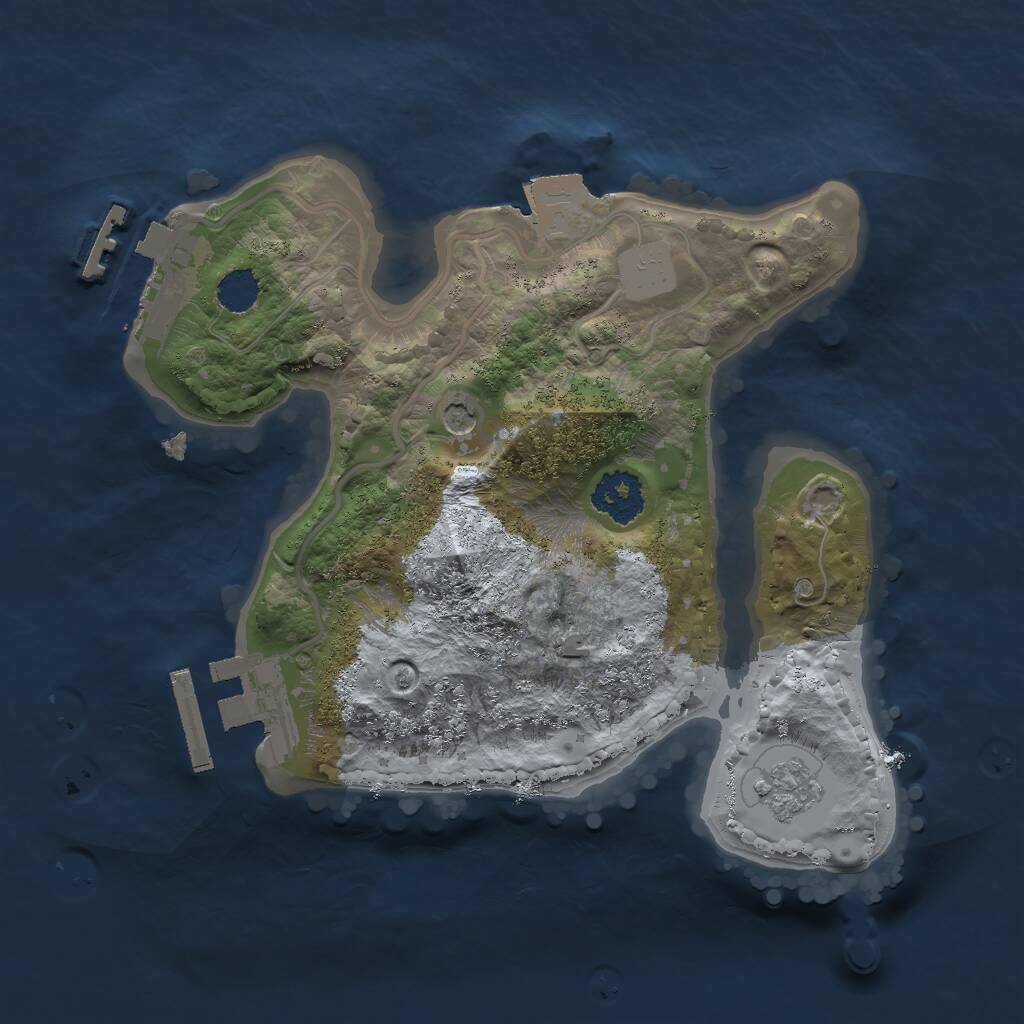 Rust Map: Procedural Map, Size: 2000, Seed: 1517430272, 5 Monuments