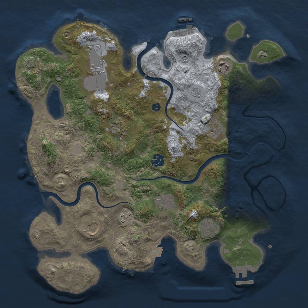 Rust Map: Procedural Map, Size: 3550, Seed: 113714961, 15 Monuments