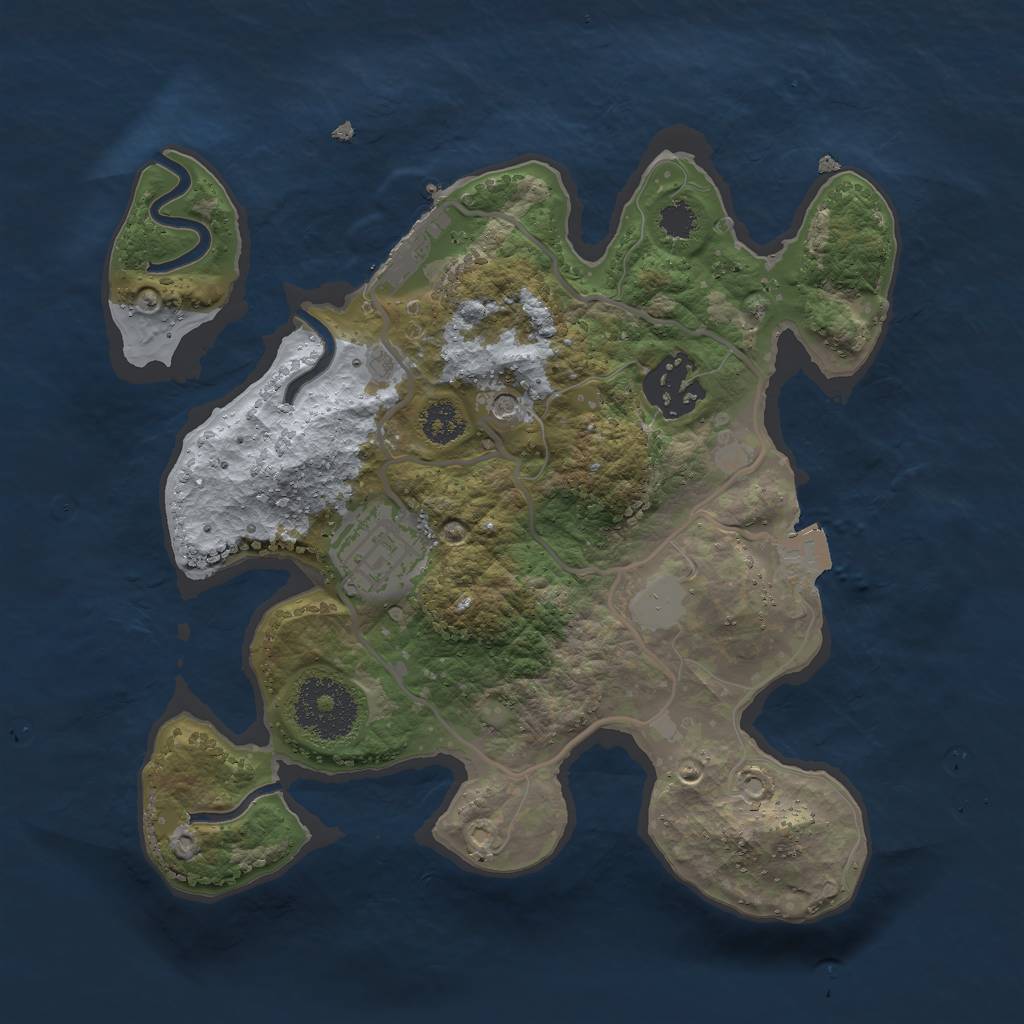 Rust Map: Procedural Map, Size: 2500, Seed: 261389636, 7 Monuments