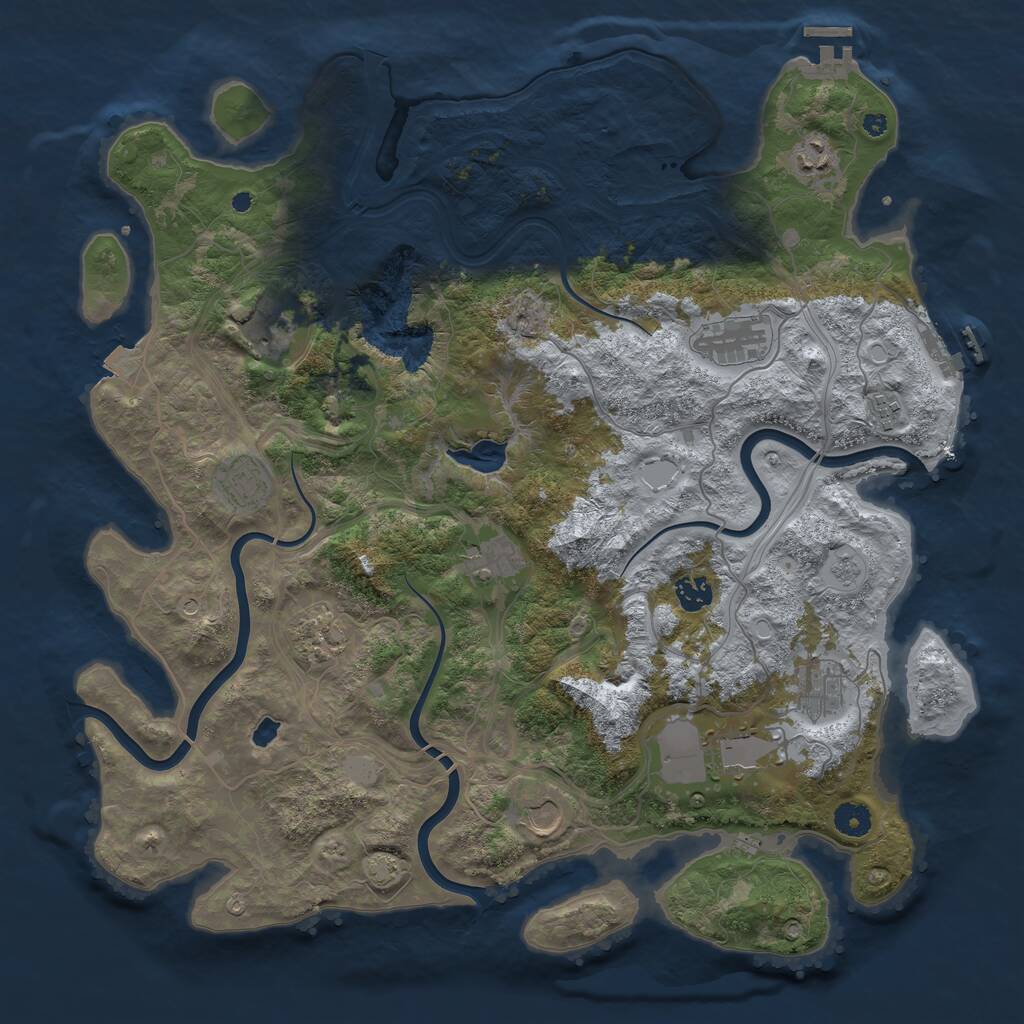 Rust Map: Procedural Map, Size: 4250, Seed: 9342123, 17 Monuments