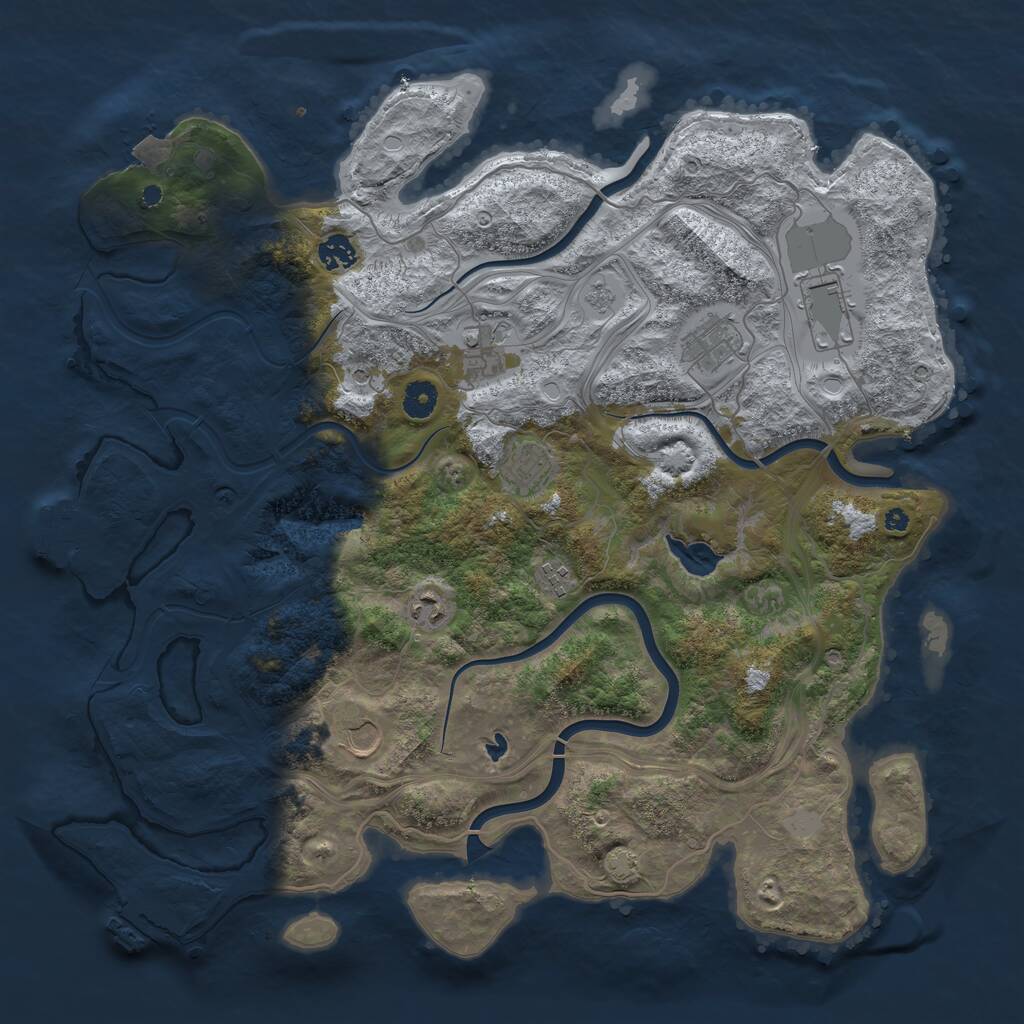 Rust Map: Procedural Map, Size: 4250, Seed: 206274841, 14 Monuments