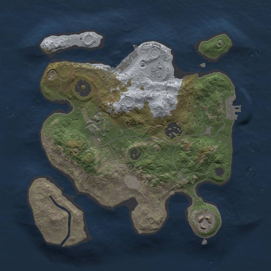 Rust Map: Procedural Map, Size: 2500, Seed: 45981298, 9 Monuments
