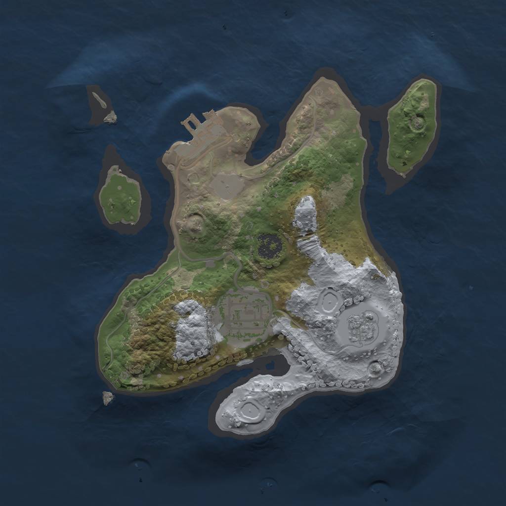 Rust Map: Procedural Map, Size: 2000, Seed: 75781, 6 Monuments