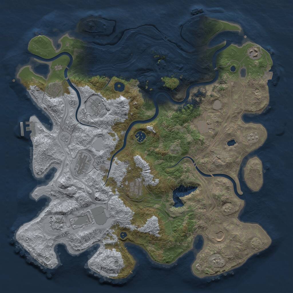 Rust Map: Procedural Map, Size: 4250, Seed: 3428, 17 Monuments