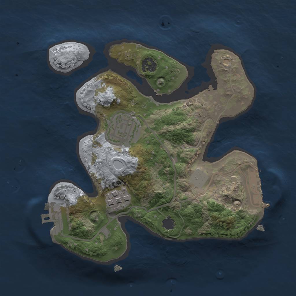Rust Map: Procedural Map, Size: 2000, Seed: 18274, 7 Monuments