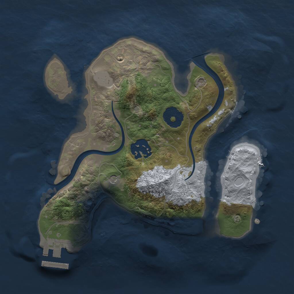 Rust Map: Procedural Map, Size: 2200, Seed: 51839, 4 Monuments