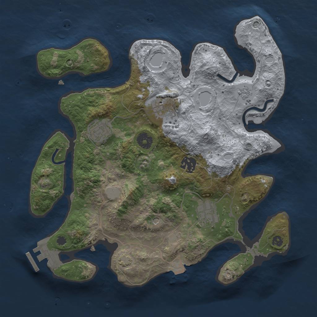 Rust Map: Procedural Map, Size: 3000, Seed: 266263712, 11 Monuments