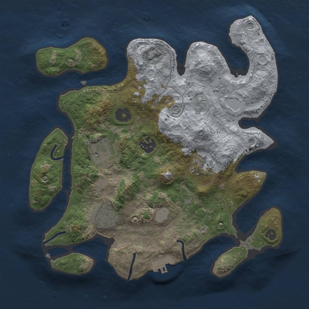 Rust Map: Procedural Map, Size: 3000, Seed: 266263712, 10 Monuments