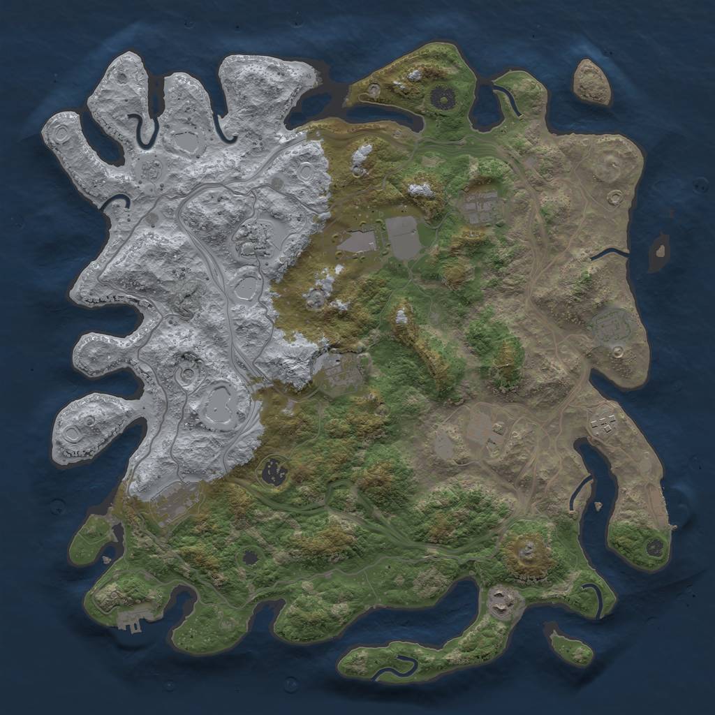 Rust Map: Procedural Map, Size: 4250, Seed: 130611, 17 Monuments