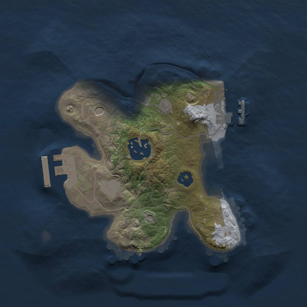 Rust Map: Procedural Map, Size: 2000, Seed: 12520, 5 Monuments