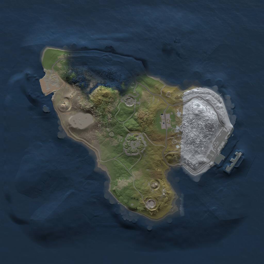 Rust Map: Procedural Map, Size: 1750, Seed: 5288, 4 Monuments