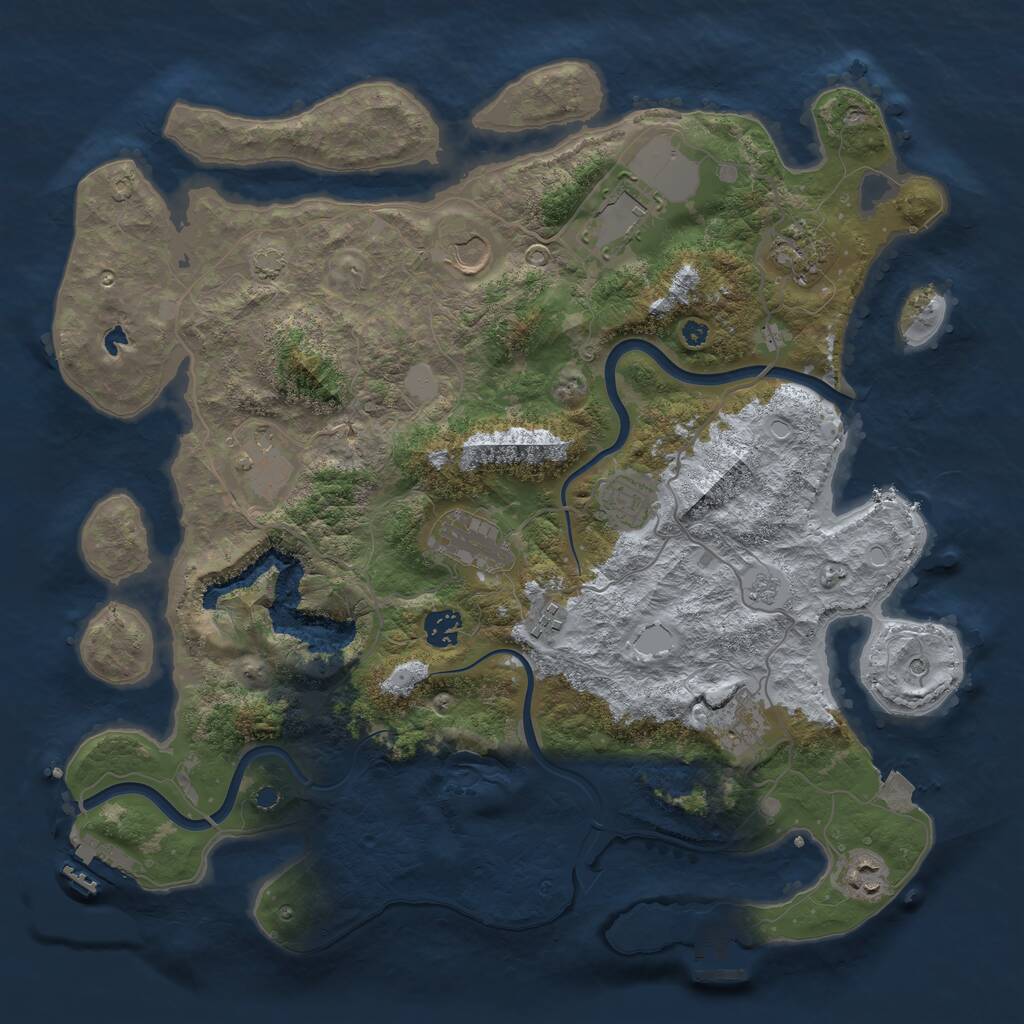 Rust Map: Procedural Map, Size: 4000, Seed: 1421978120, 16 Monuments