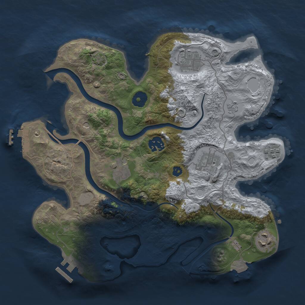 Rust Map: Procedural Map, Size: 3000, Seed: 2041797020, 12 Monuments