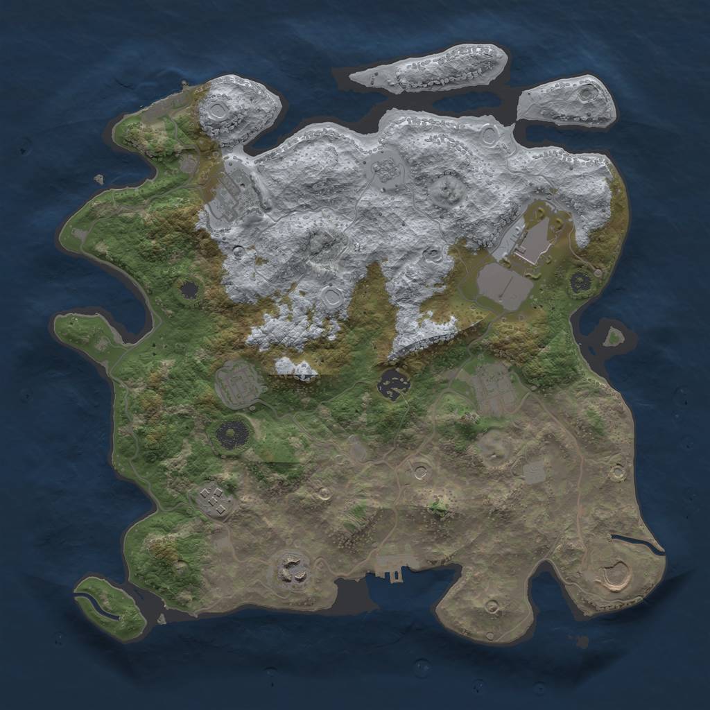 Rust Map: Procedural Map, Size: 3500, Seed: 1943304794, 15 Monuments