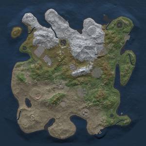 Thumbnail Rust Map: Procedural Map, Size: 3500, Seed: 1281046291, 16 Monuments