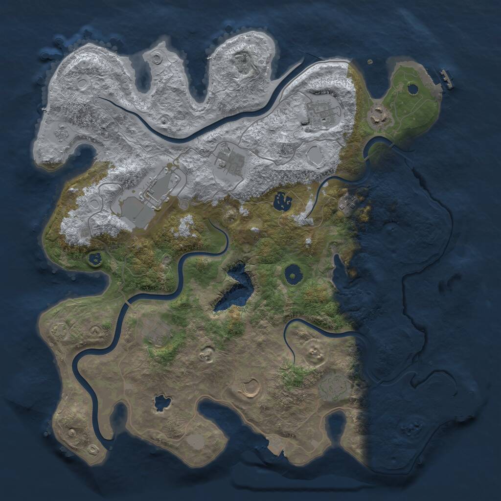 Rust Map: Procedural Map, Size: 4000, Seed: 323551175, 14 Monuments