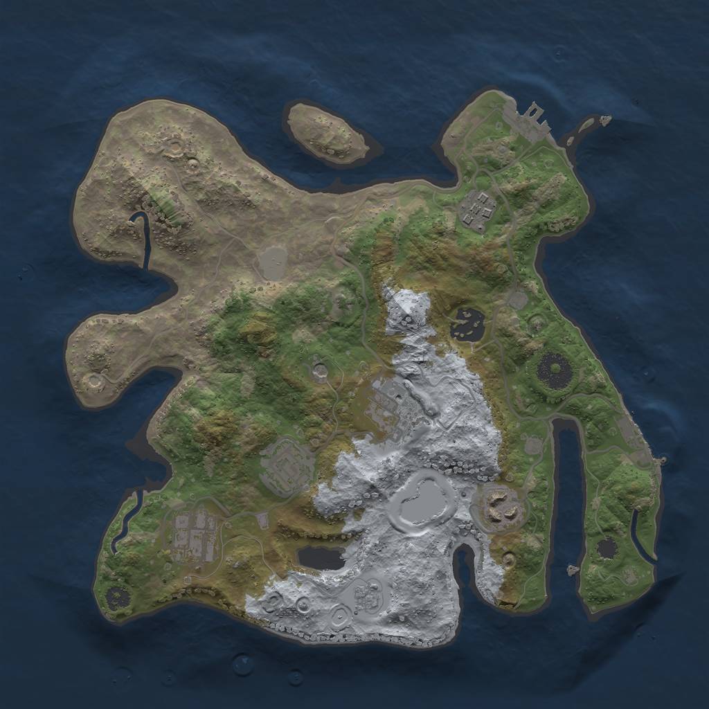 Rust Map: Procedural Map, Size: 3000, Seed: 94601508, 13 Monuments