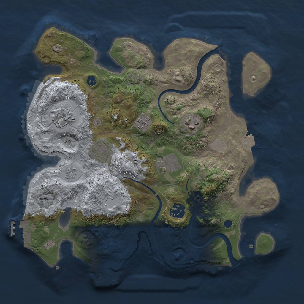 Rust Map: Procedural Map, Size: 3000, Seed: 67618, 12 Monuments