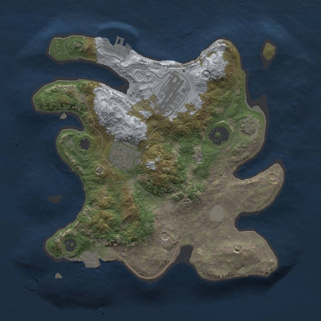 Rust Map: Procedural Map, Size: 2500, Seed: 29686, 8 Monuments
