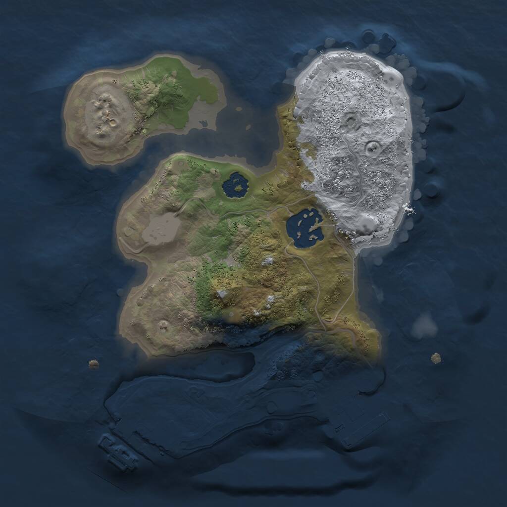 Rust Map: Procedural Map, Size: 2000, Seed: 10016136, 4 Monuments