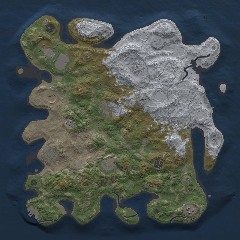 Rust Map: Procedural Map, Size: 4000, Seed: 15486278, 16 Monuments